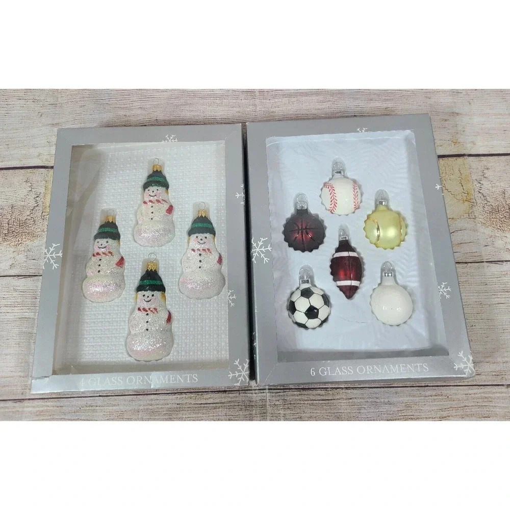Vintage Target Christmas Ornaments Lot Of 2 Sports Snowmen 2003 New Old Stock